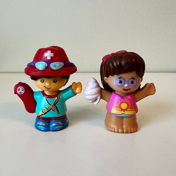 Fisher-Price Little People Life Guard 2017 Female Swimmer holding Sea Shell 2016 - Picture 2 of 6